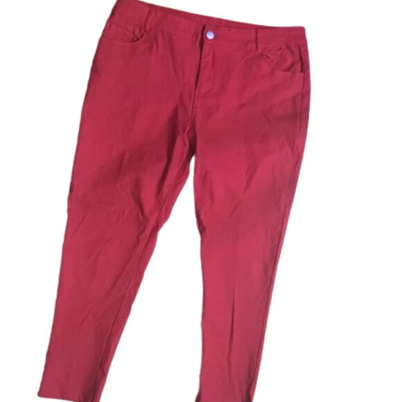---  Red Stretch Skinny Pants Size XL - Picture 1 of 2